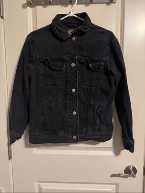 Bluenotes Black Denim Jacket with Brown Patch